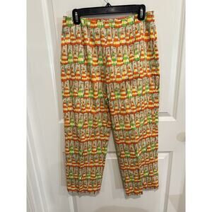 Eric casual bright Beach Umbrella Pattern capri Pants W/stretch size 10